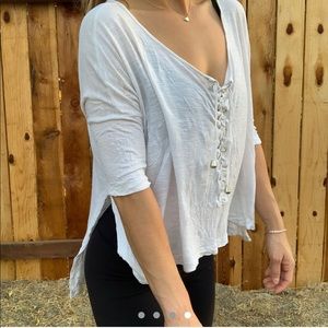 Urban outfitters white tie up top